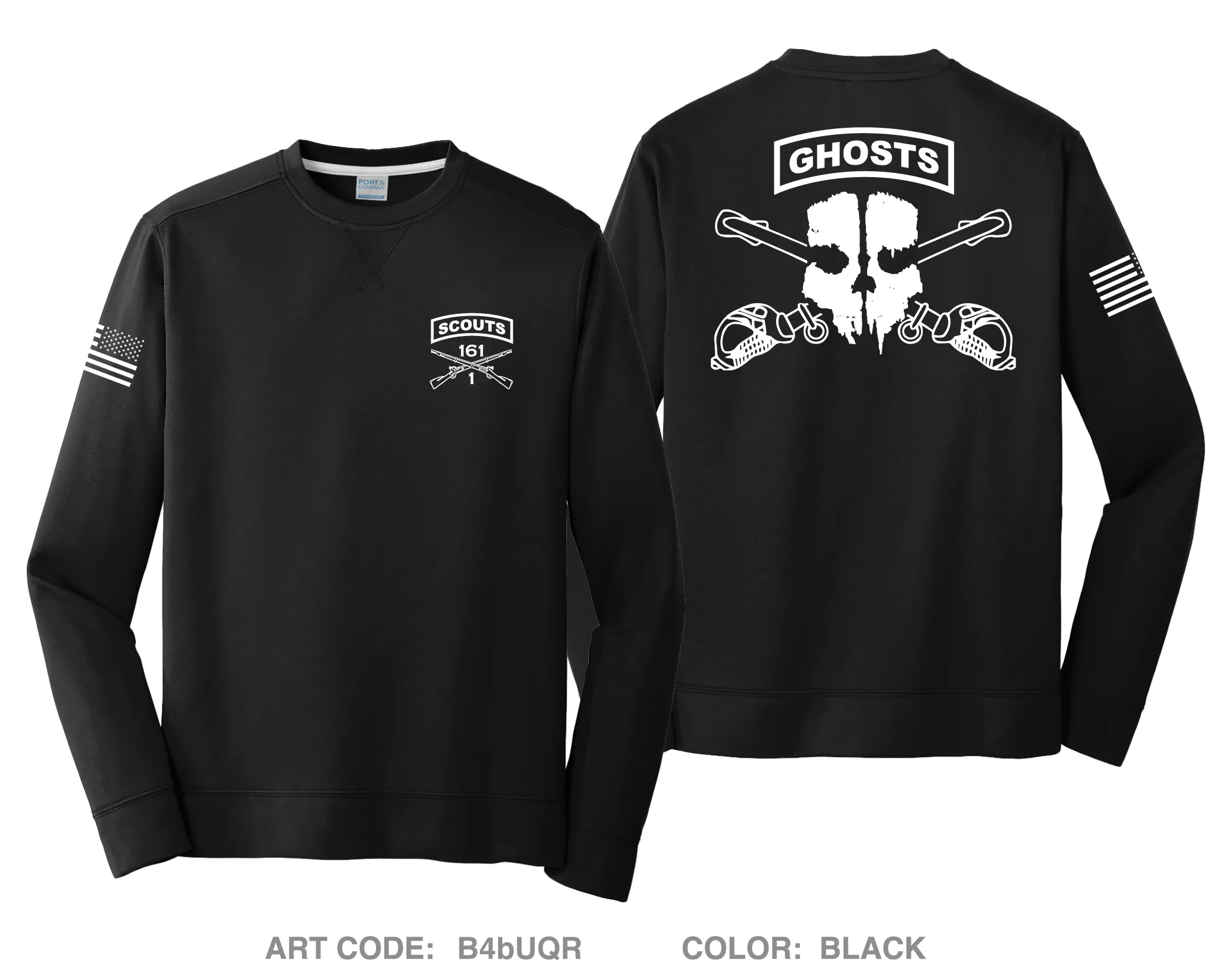 1-161 IN, HHC, Scout Platoon HI-Tech Performance Crewneck Sweatshirt - B4bUQR