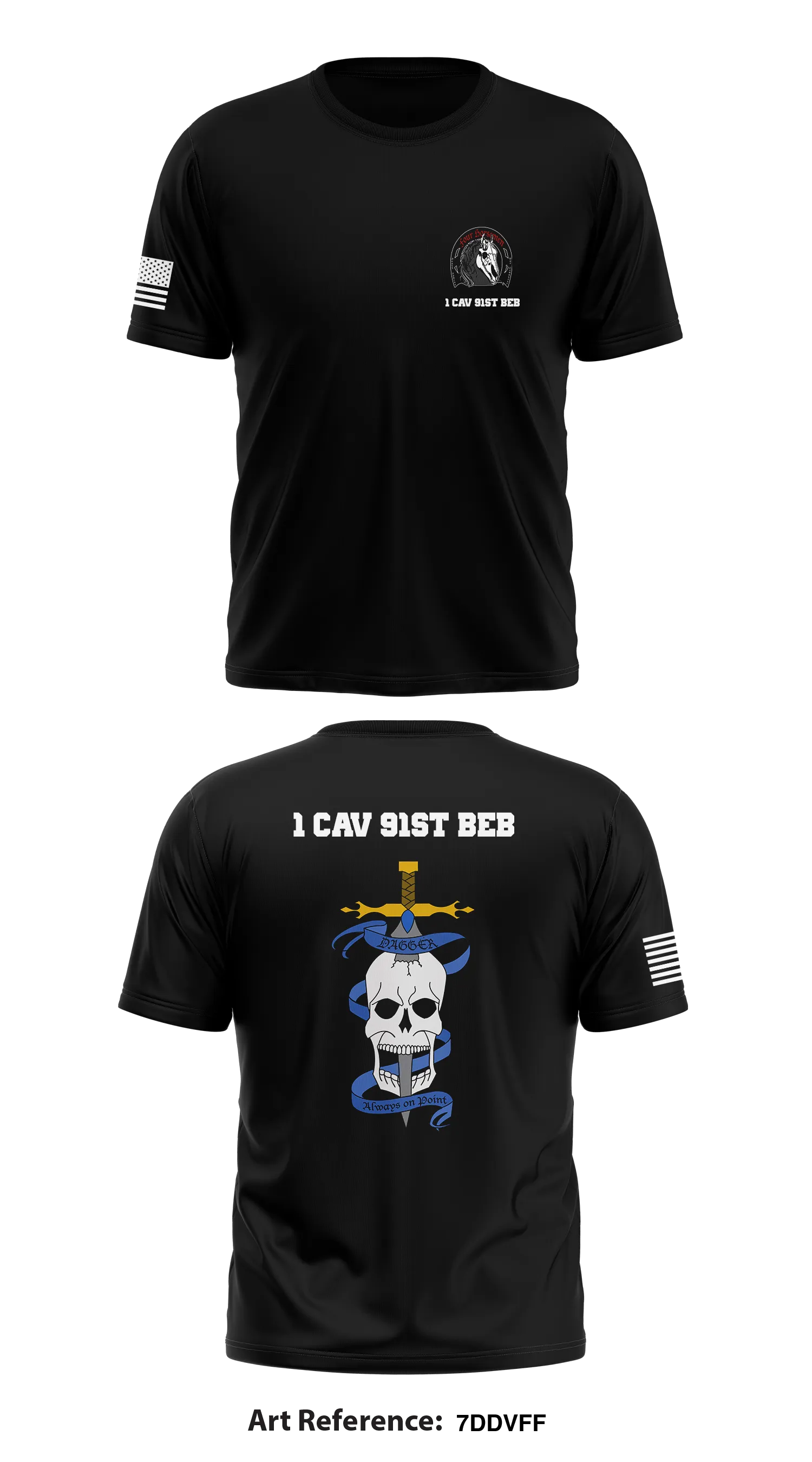 1 cav 91st beb Store 1 Core Men's SS Performance Tee - 7ddvfF