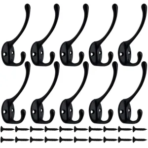 10 Pack Heavy Duty Dual Coat Hooks