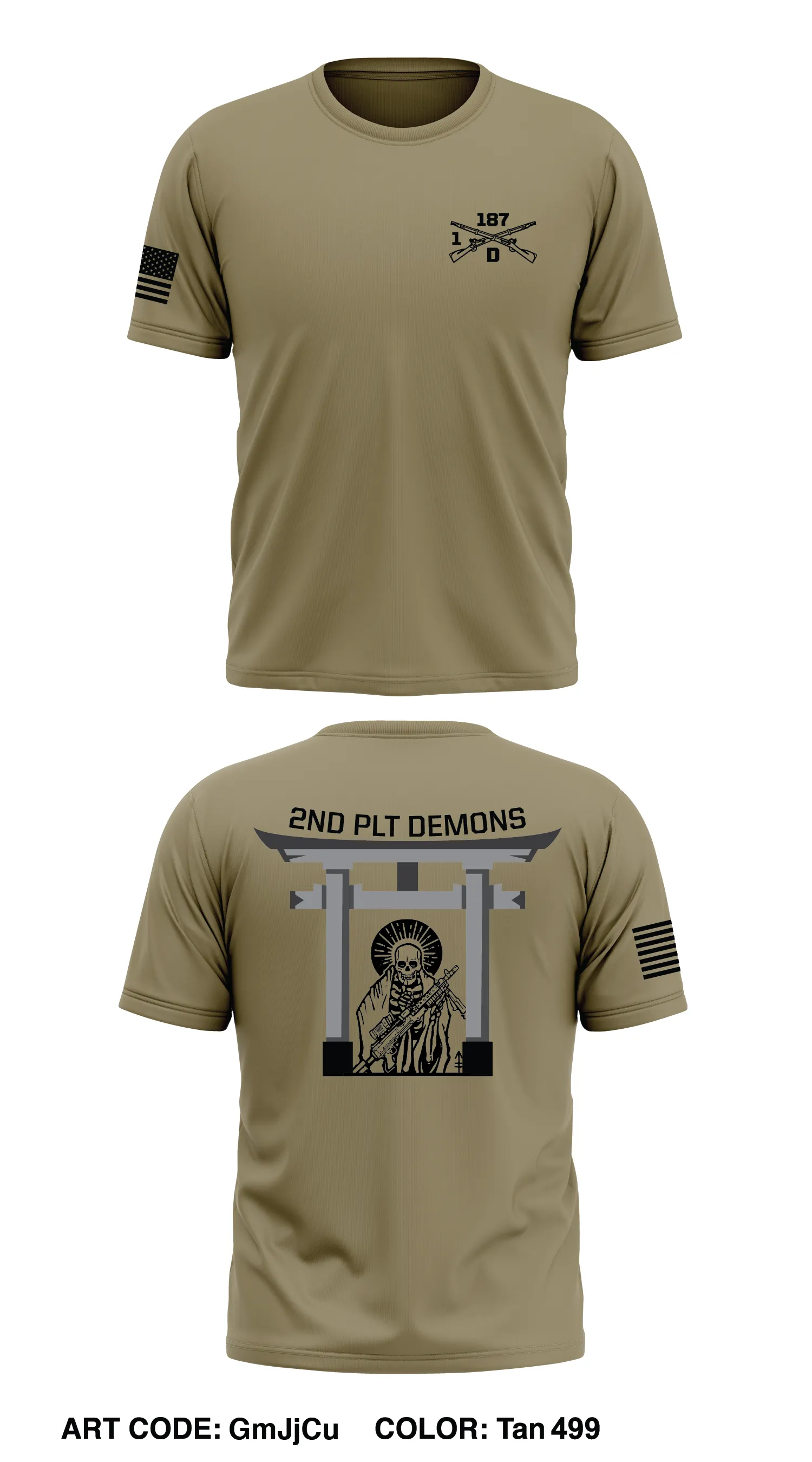 2nd PLT, D Co, 1-187 IN Store 1 Core Men's SS Performance Tee - GmJjCu