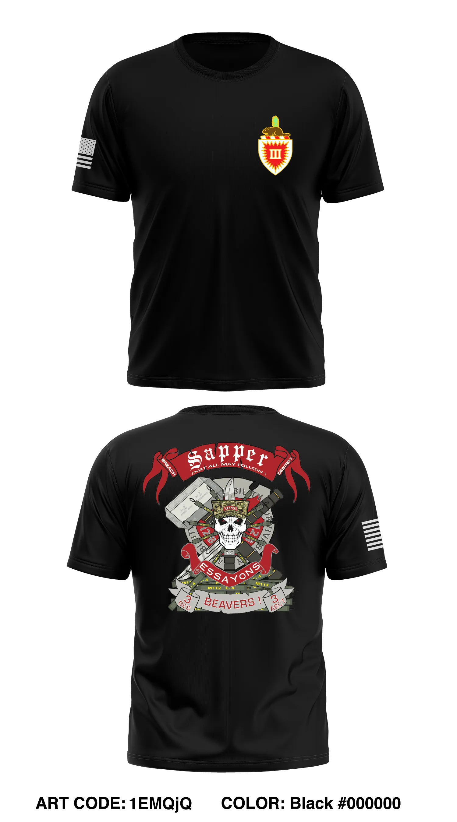 3D Brigade Engineer Battalion Store 1 Core Men's SS Performance Tee - 1EMQjQ
