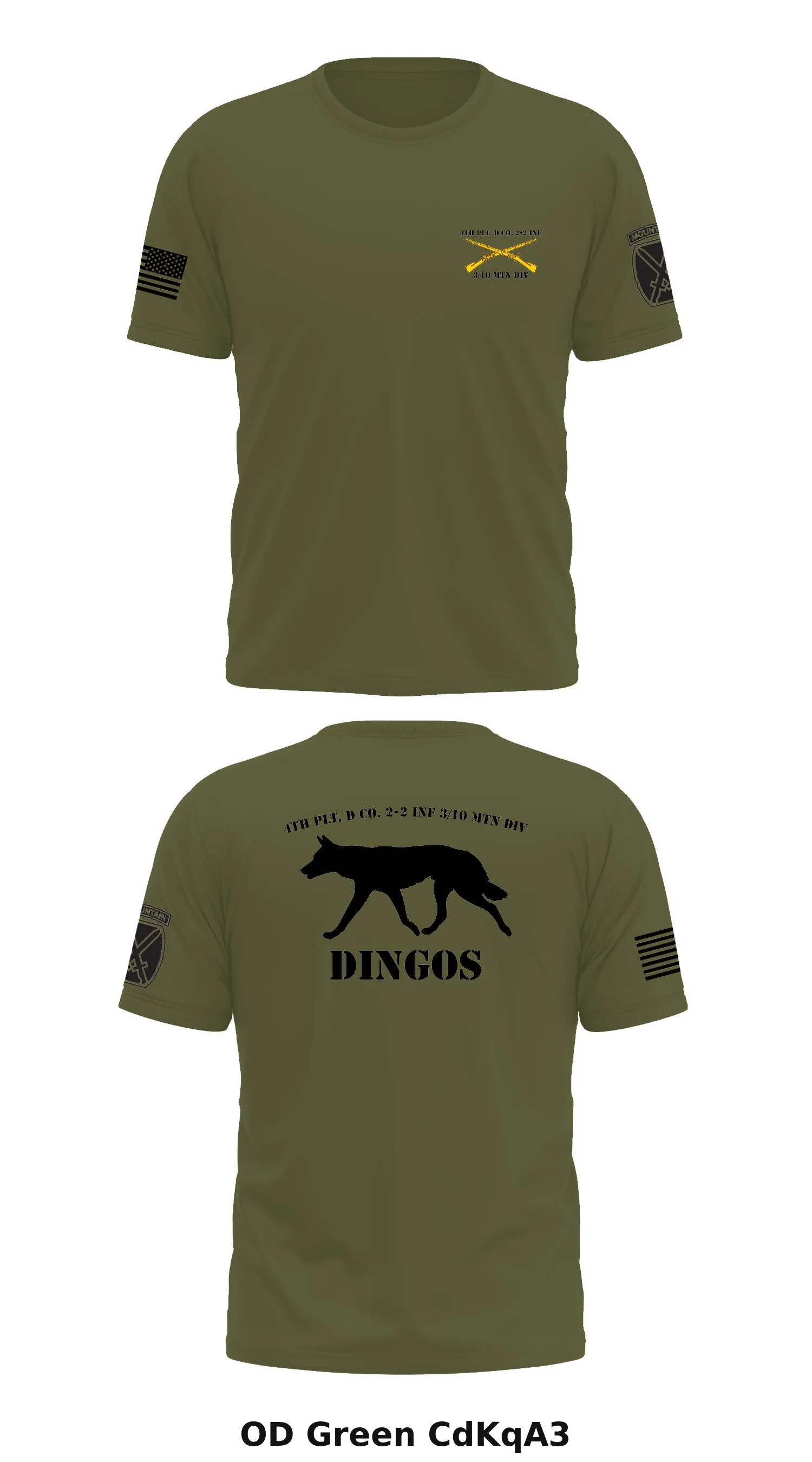 4th PLT, D Co. 2-2 INF 3/10 MTN DIV  Store 1 Core Men's SS Performance Tee - CdKqA3