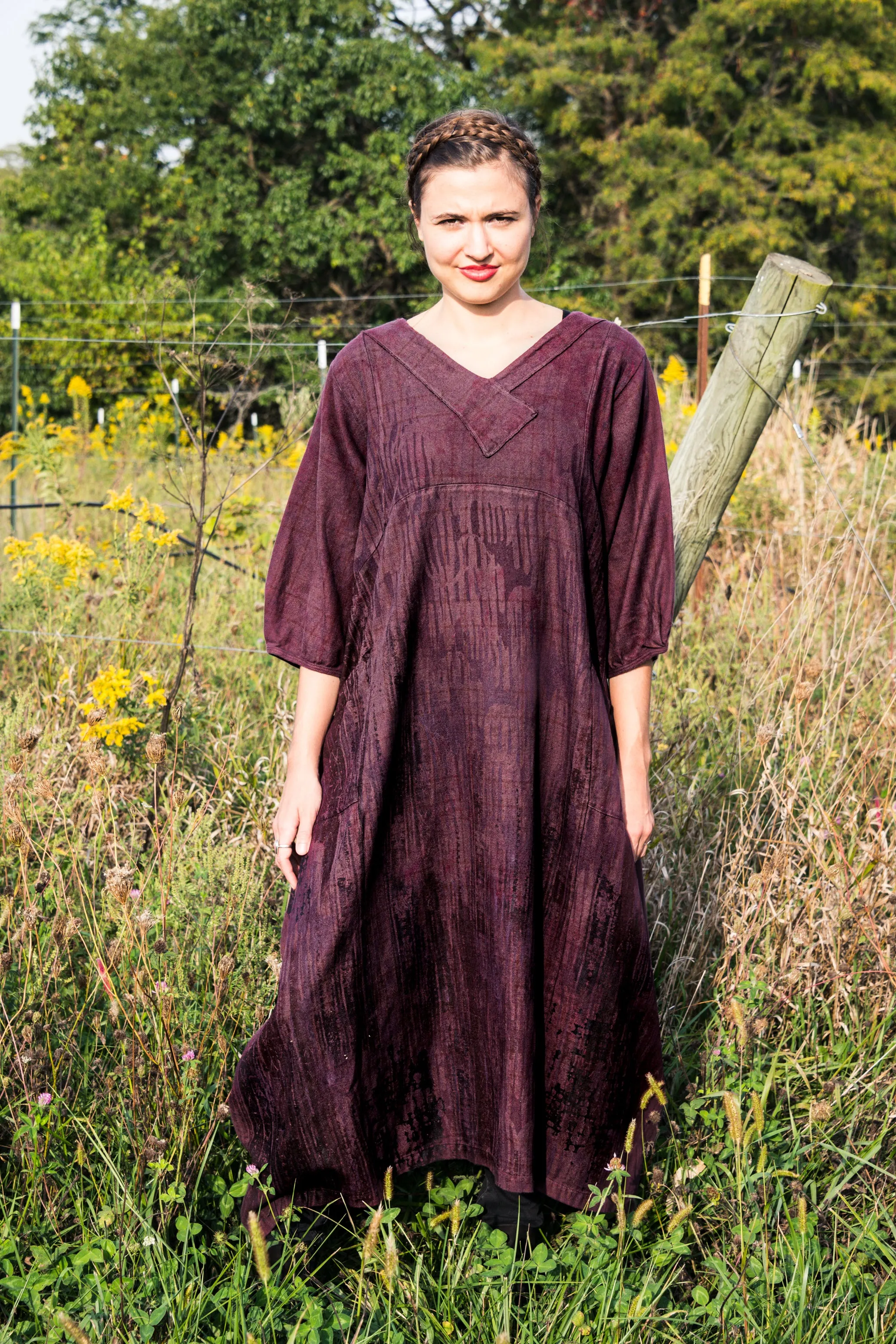 7208 Blue Moon Dress Red Plum Flannel-P