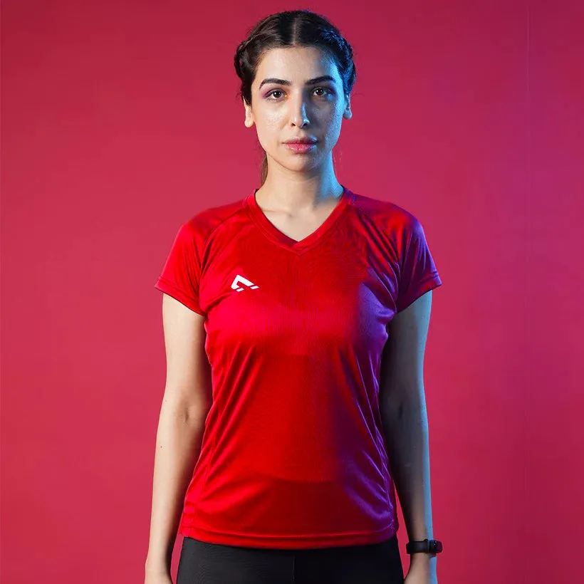 Active V- Neck (Red)