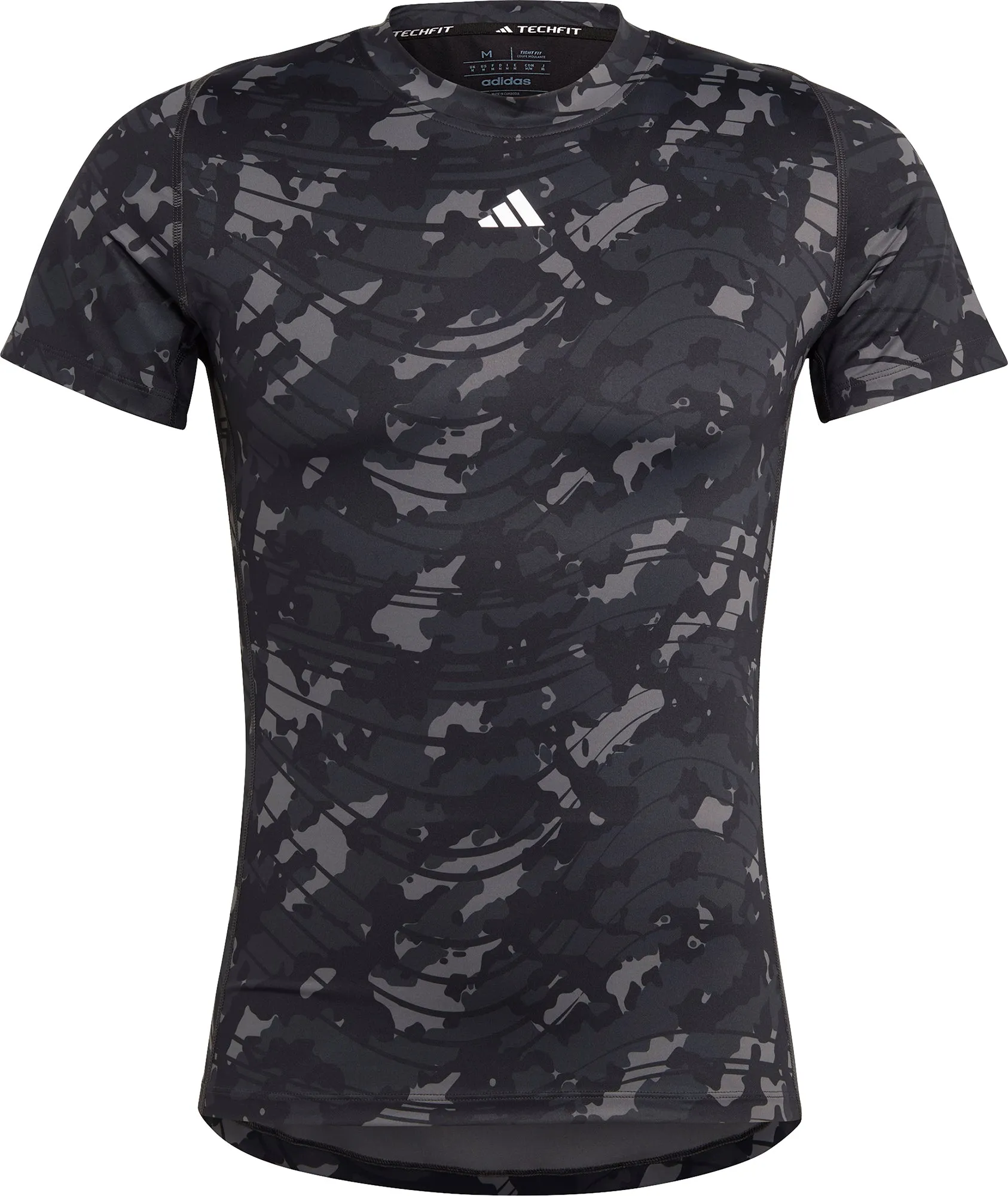 adidas Tech Fit Short Sleeve Mens Training Top - Black