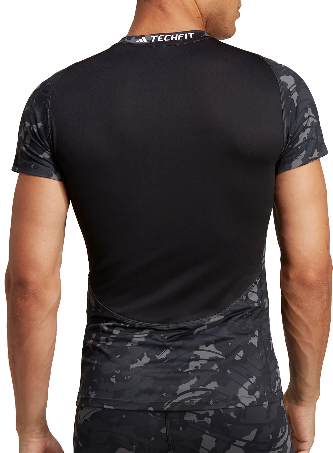adidas Tech Fit Short Sleeve Mens Training Top - Black