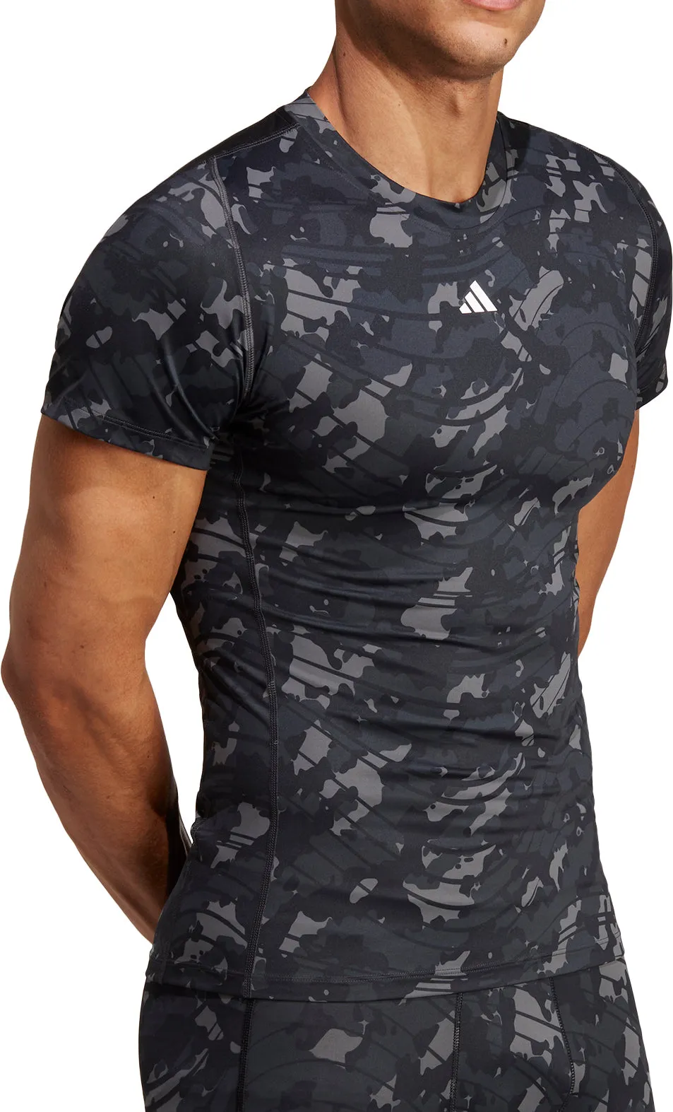 adidas Tech Fit Short Sleeve Mens Training Top - Black