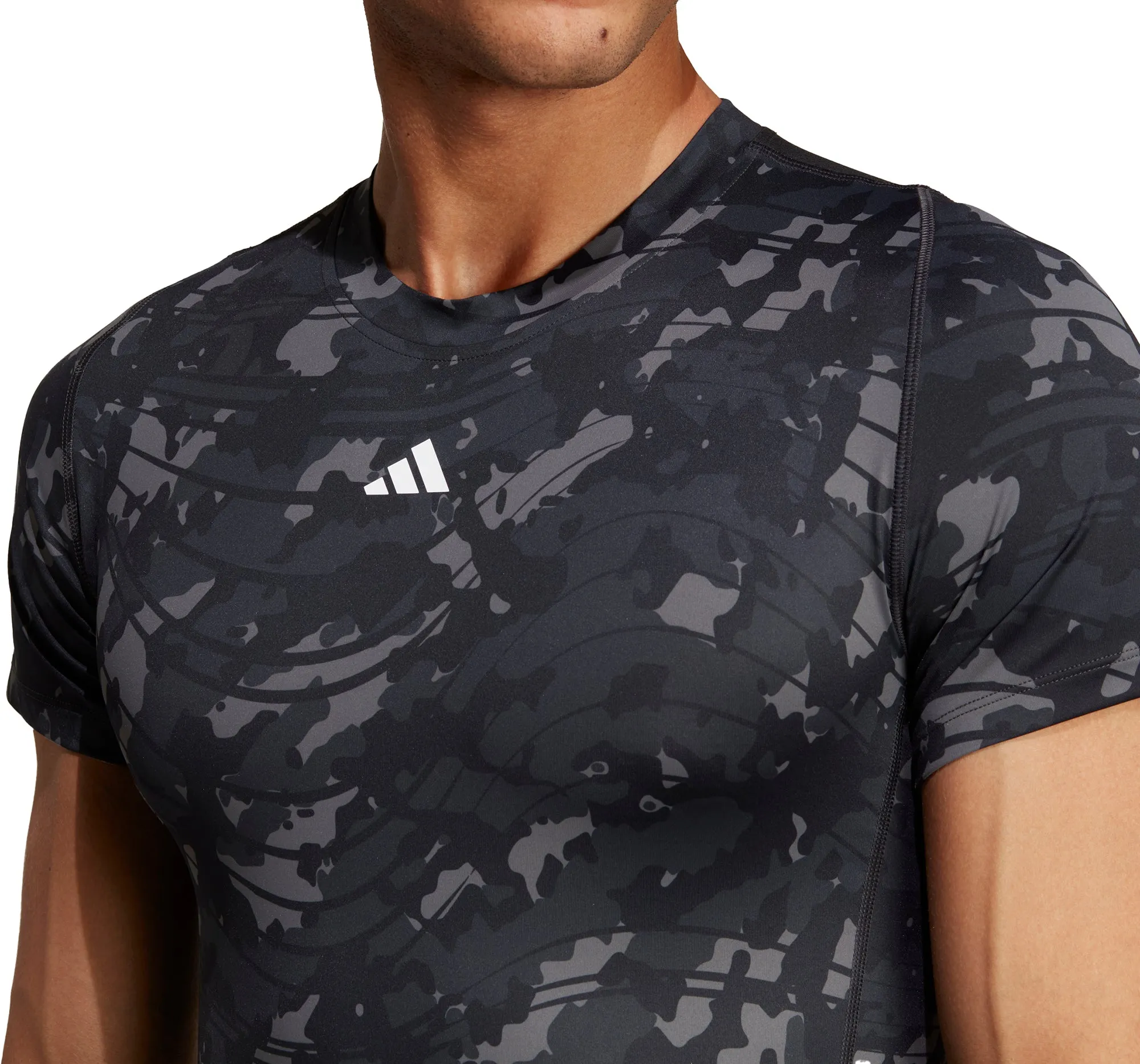 adidas Tech Fit Short Sleeve Mens Training Top - Black