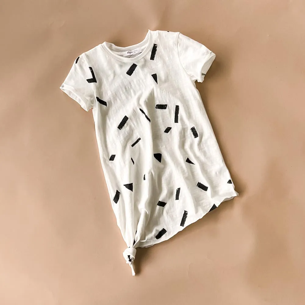 Akane-Party Dress | White w/Black