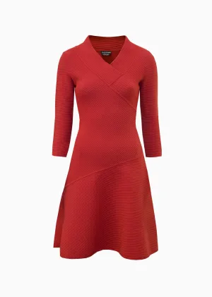 Alaina – Ottoman Knit A-Line Wrap Dress
