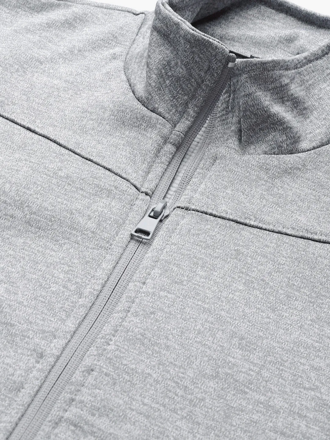 Alcis Men Grey Melange Black Colourblocked Sweatshirt