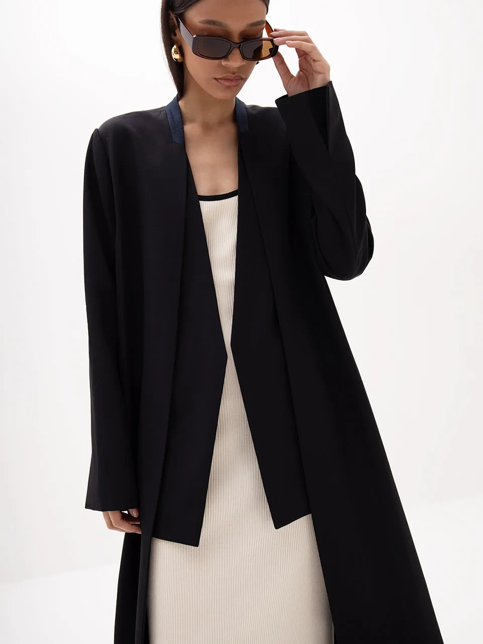 Amara Long Jacket - Black
