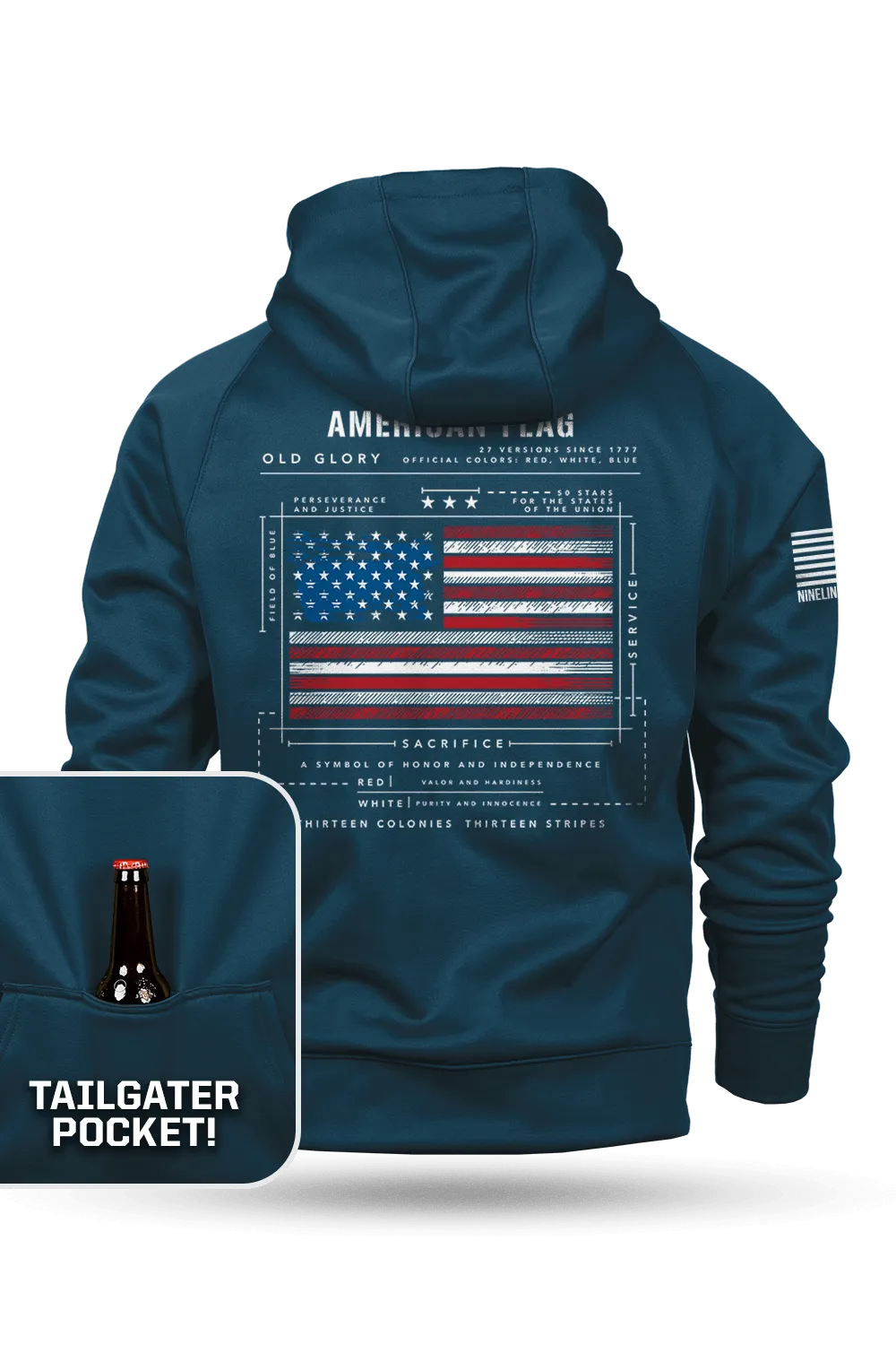American Flag Schematic - Tailgater Hoodie