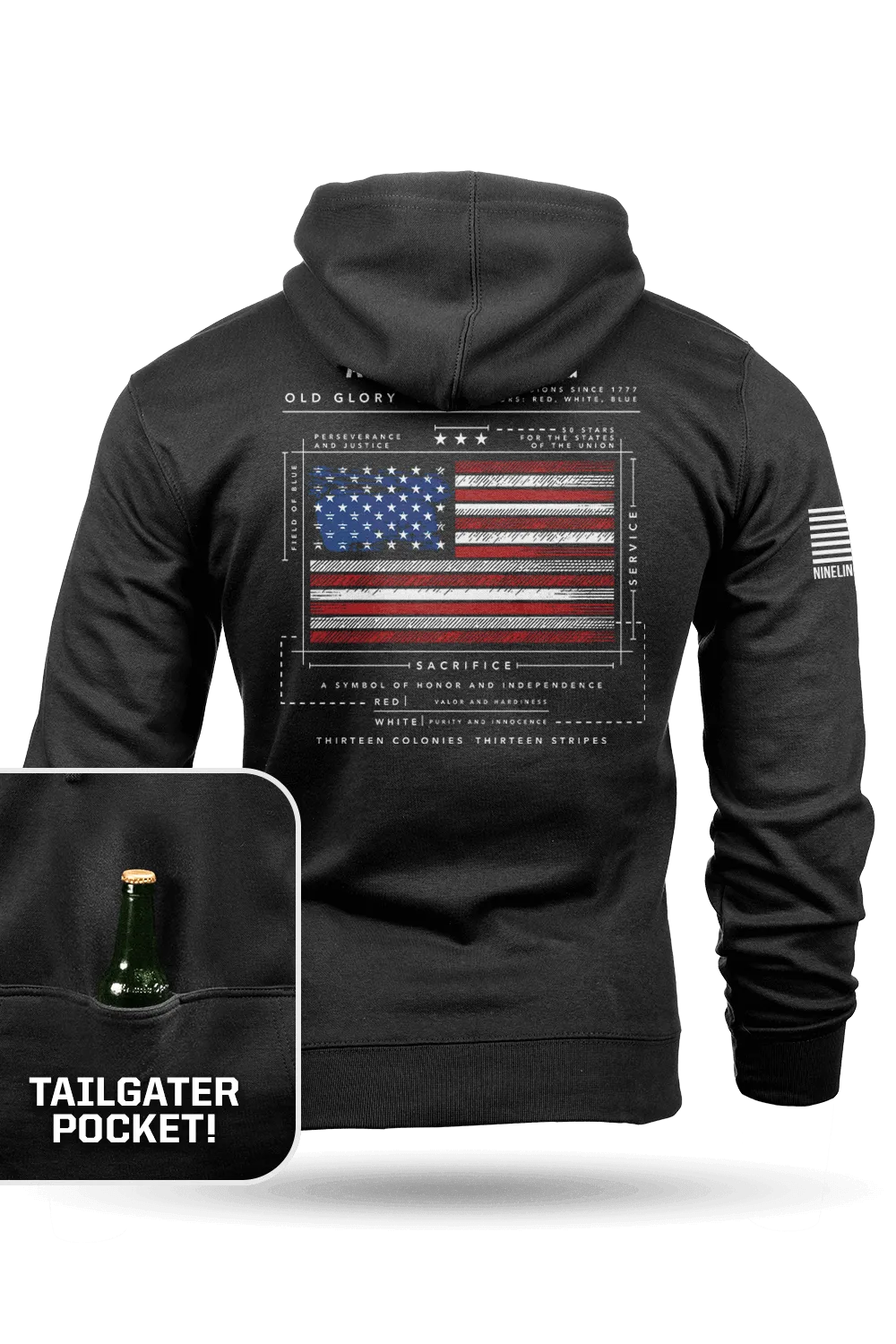 American Flag Schematic - Tailgater Hoodie