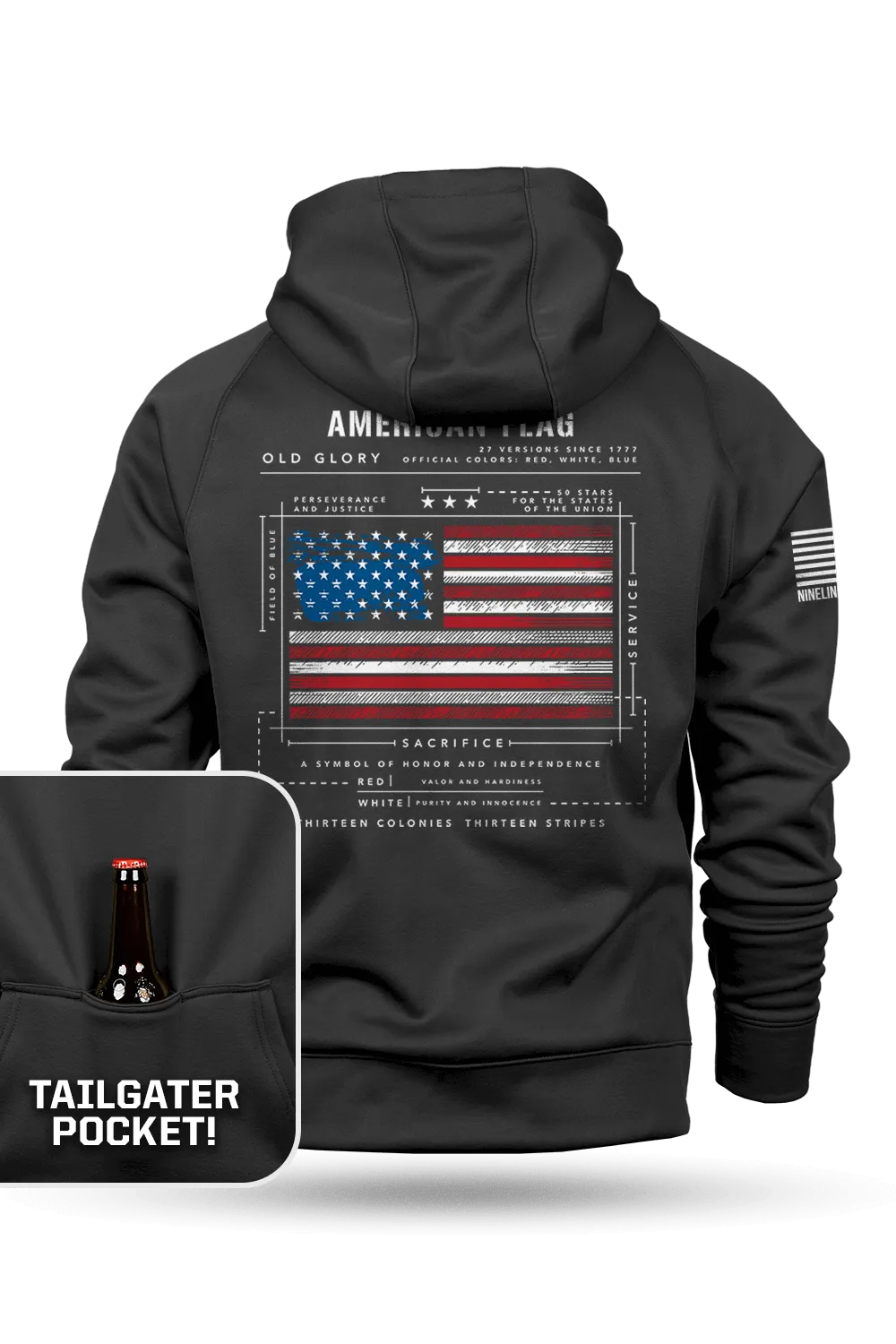 American Flag Schematic - Tailgater Hoodie