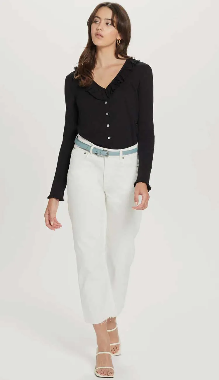 Amour Ruffle Shirt - Black