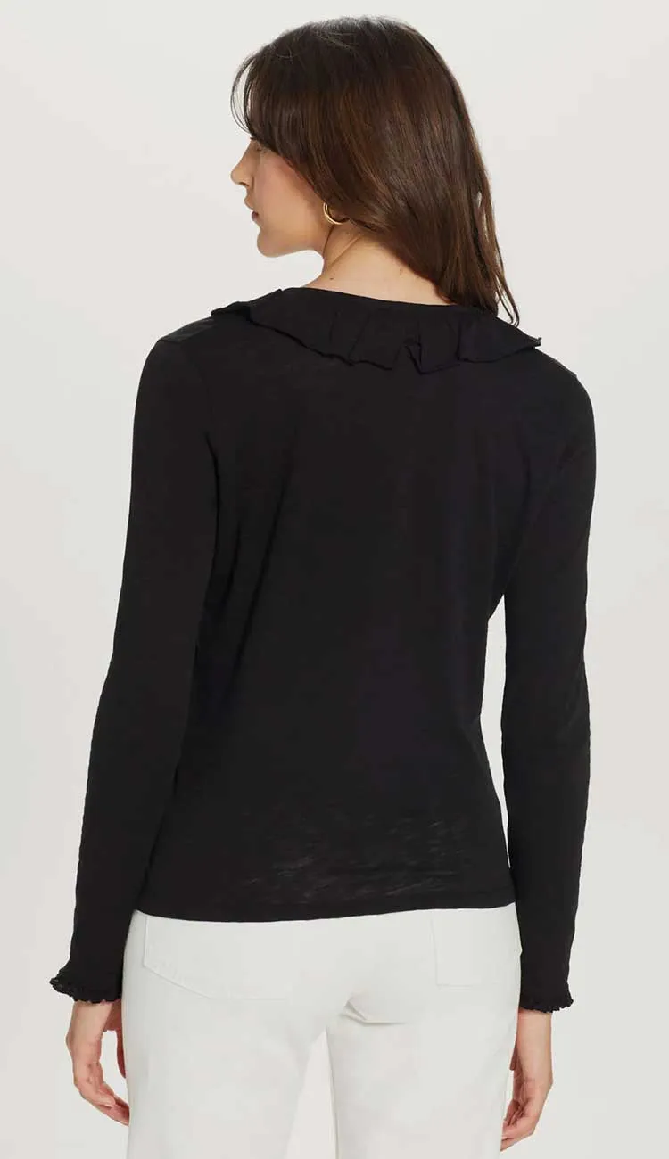 Amour Ruffle Shirt - Black
