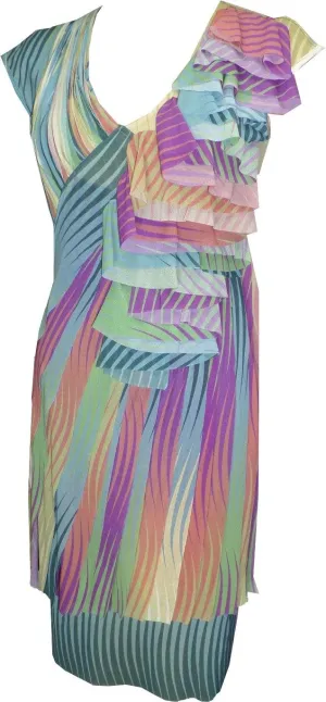 Applique Triple Layer V Neck Dress