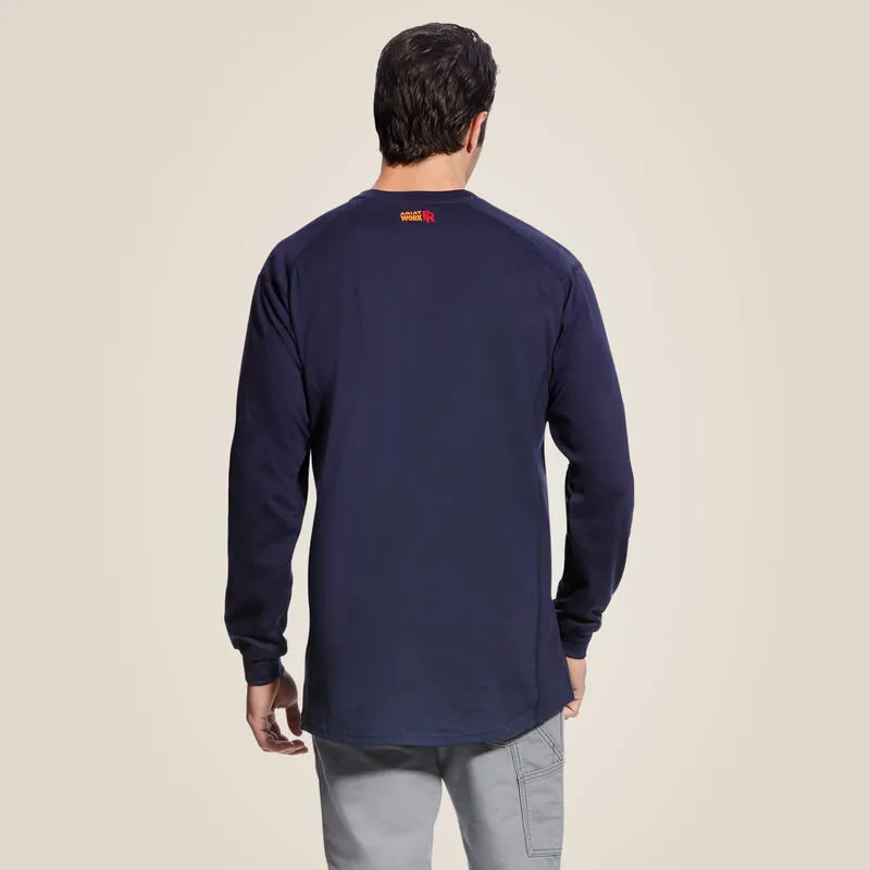Ariat Men's FR Air Crew Long Sleeve T-Shirt Navy 10022327