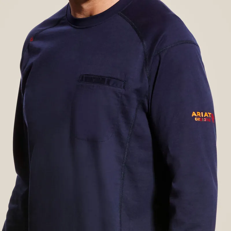 Ariat Men's FR Air Crew Long Sleeve T-Shirt Navy 10022327