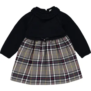 Baby Girl Grey and Blue Tartan Check Dress