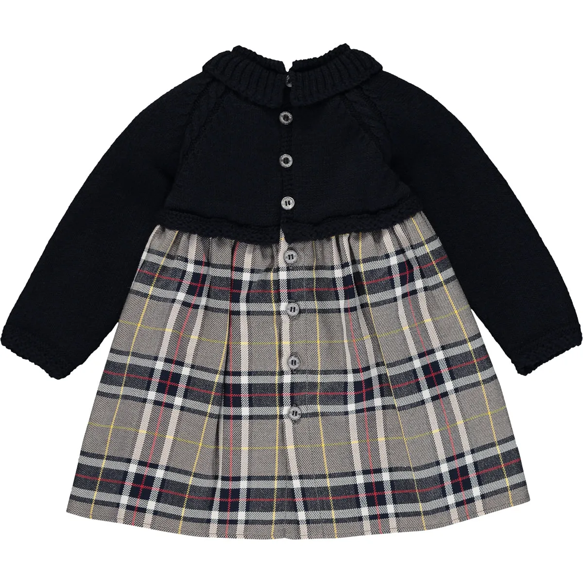 Baby Girl Grey and Blue Tartan Check Dress
