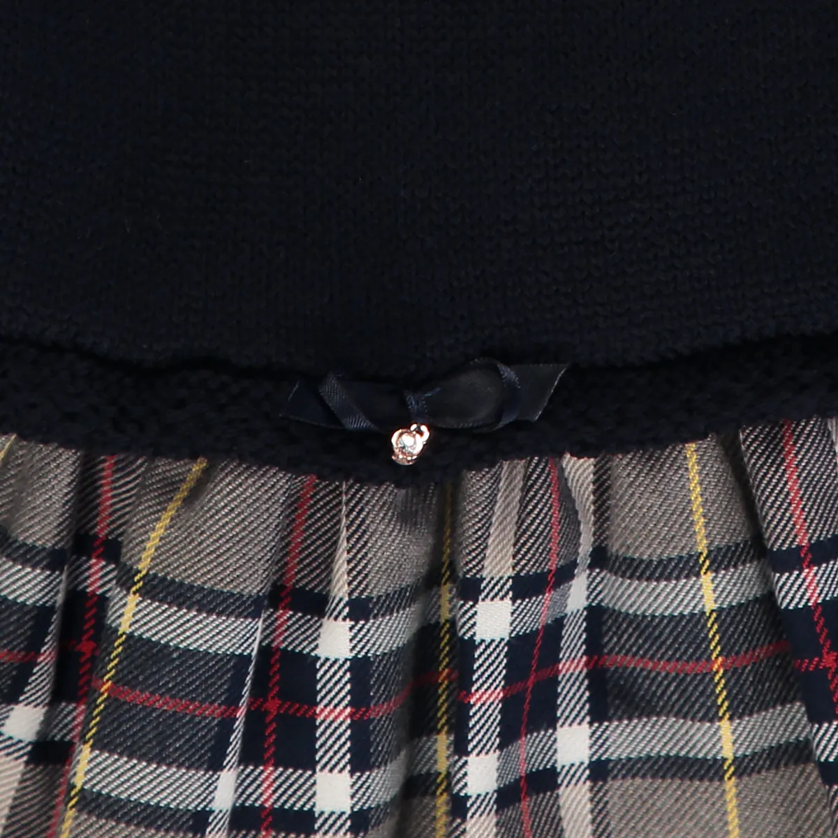 Baby Girl Grey and Blue Tartan Check Dress