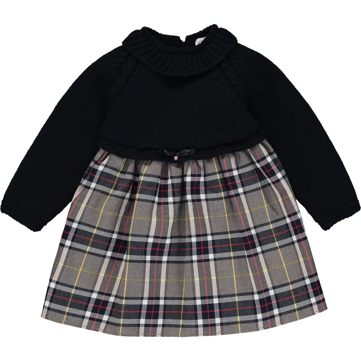 Baby Girl Grey and Blue Tartan Check Dress