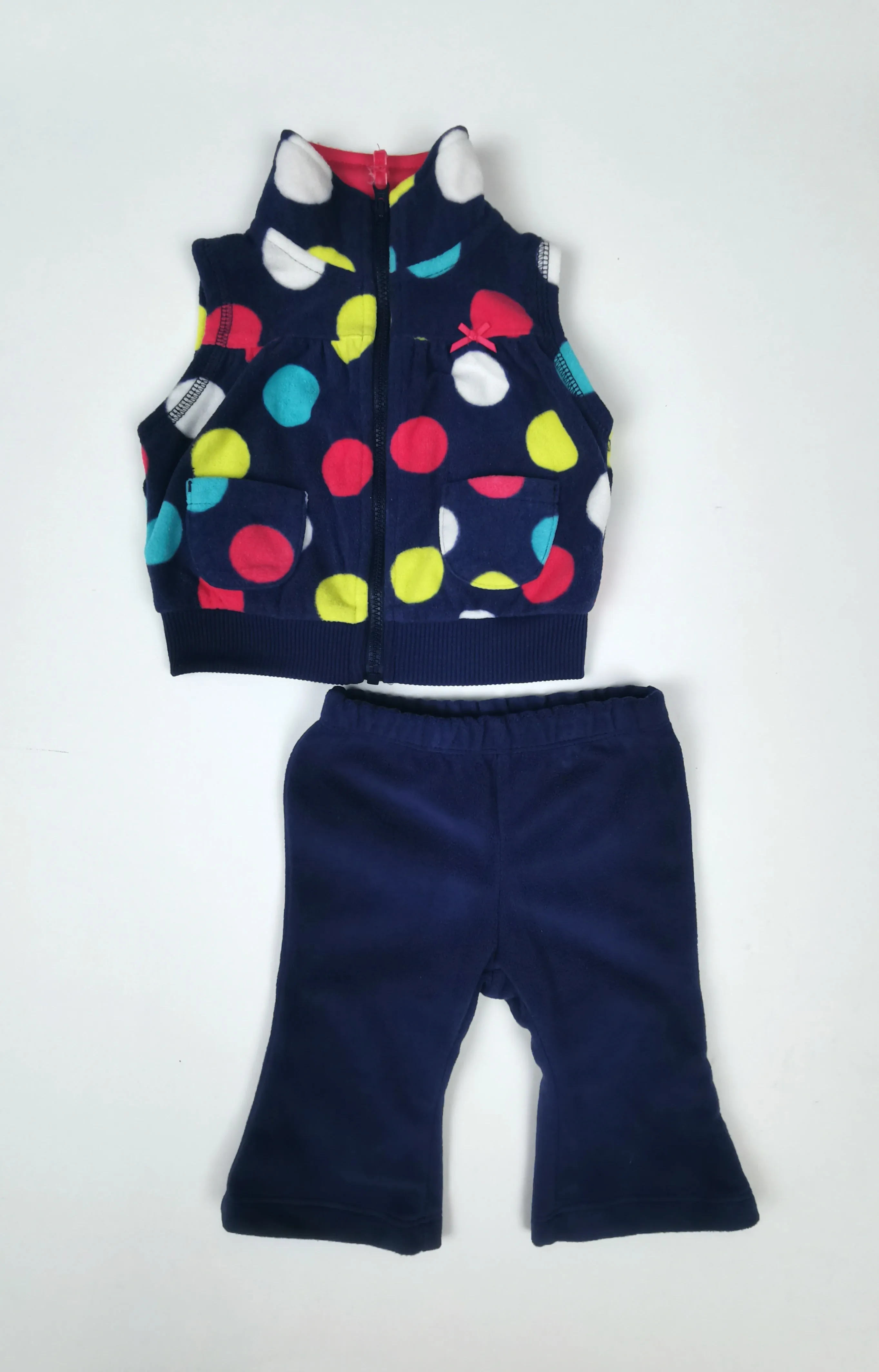 BABY GIRL SIZE 3 MONTHS - CARTER'S, 2 Piece Matching Fleece Outfit Set EUC B25