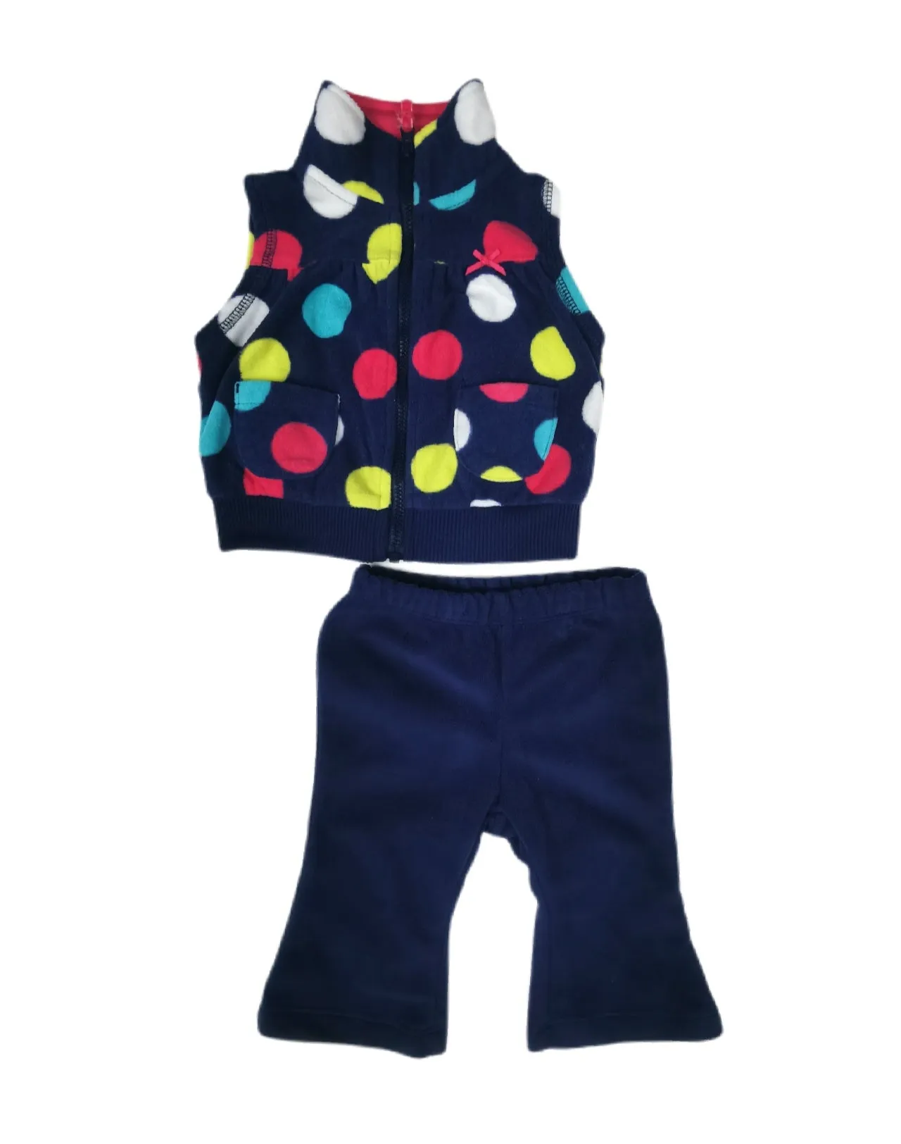 BABY GIRL SIZE 3 MONTHS - CARTER'S, 2 Piece Matching Fleece Outfit Set EUC B25