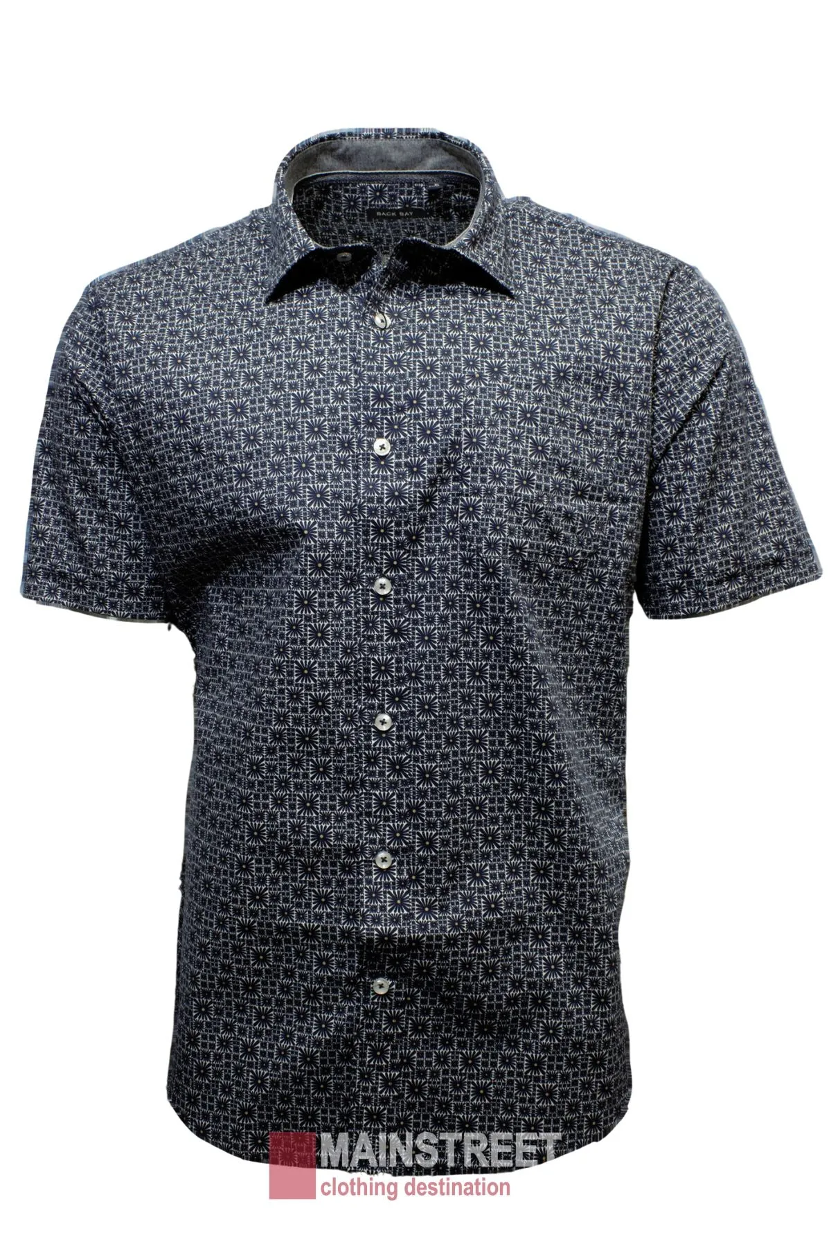 Back Bay Stretch Cotton Print Short Sleeve Shirt