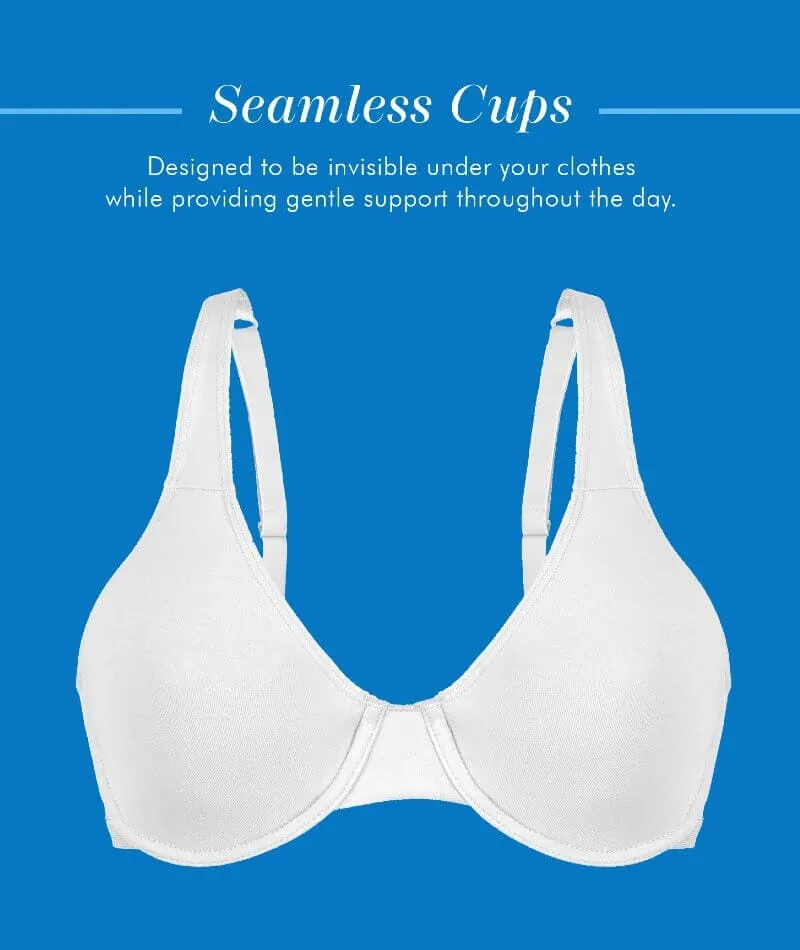 Bestform Unlined Cotton Stretch T-Shirt Bra with Underwire 3 Pack- Black/Sand/White
