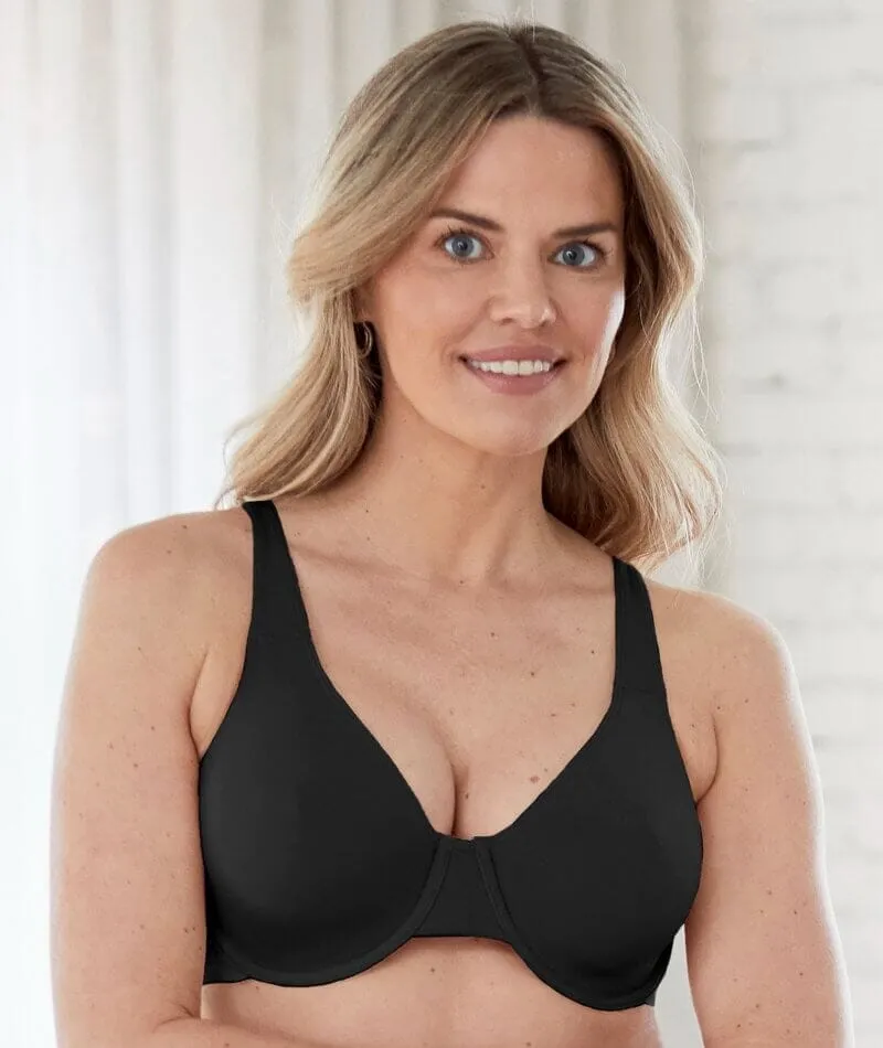 Bestform Unlined Cotton Stretch T-Shirt Bra with Underwire 3 Pack- Black/Sand/White