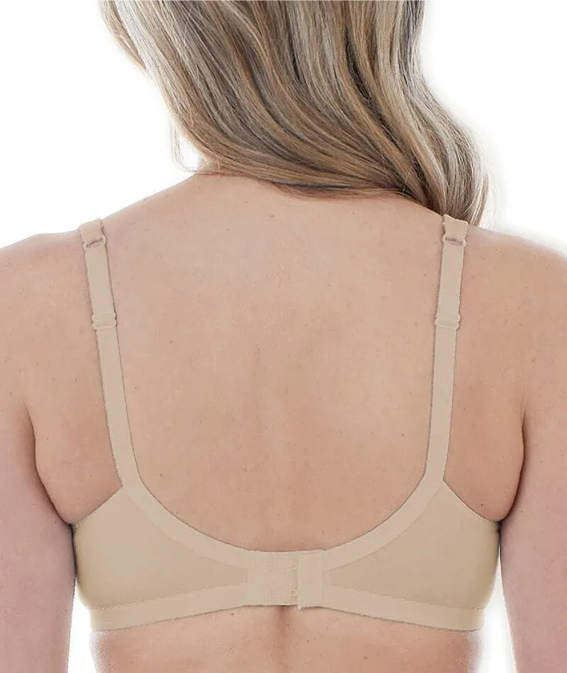 Bestform Unlined Cotton Stretch T-Shirt Bra with Underwire 3 Pack- Black/Sand/White