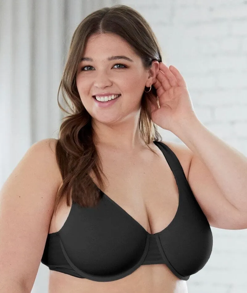 Bestform Unlined Cotton Stretch T-Shirt Bra with Underwire 3 Pack- Black/Sand/White