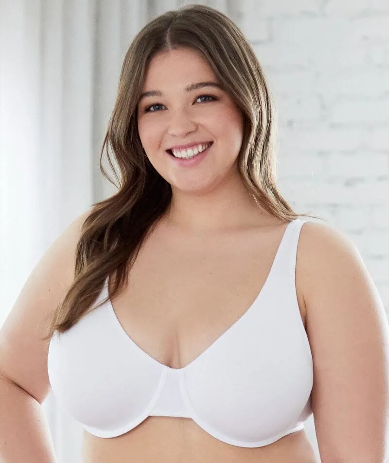 Bestform Unlined Cotton Stretch T-Shirt Bra with Underwire 3 Pack- Black/Sand/White