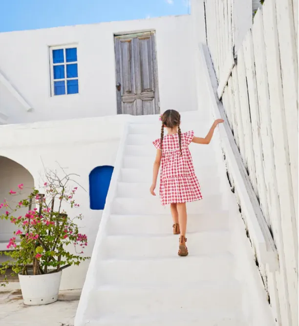 Bisby Positano Dress - Raspberry Scallop