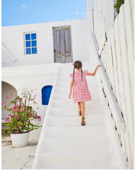 Bisby Positano Dress - Raspberry Scallop