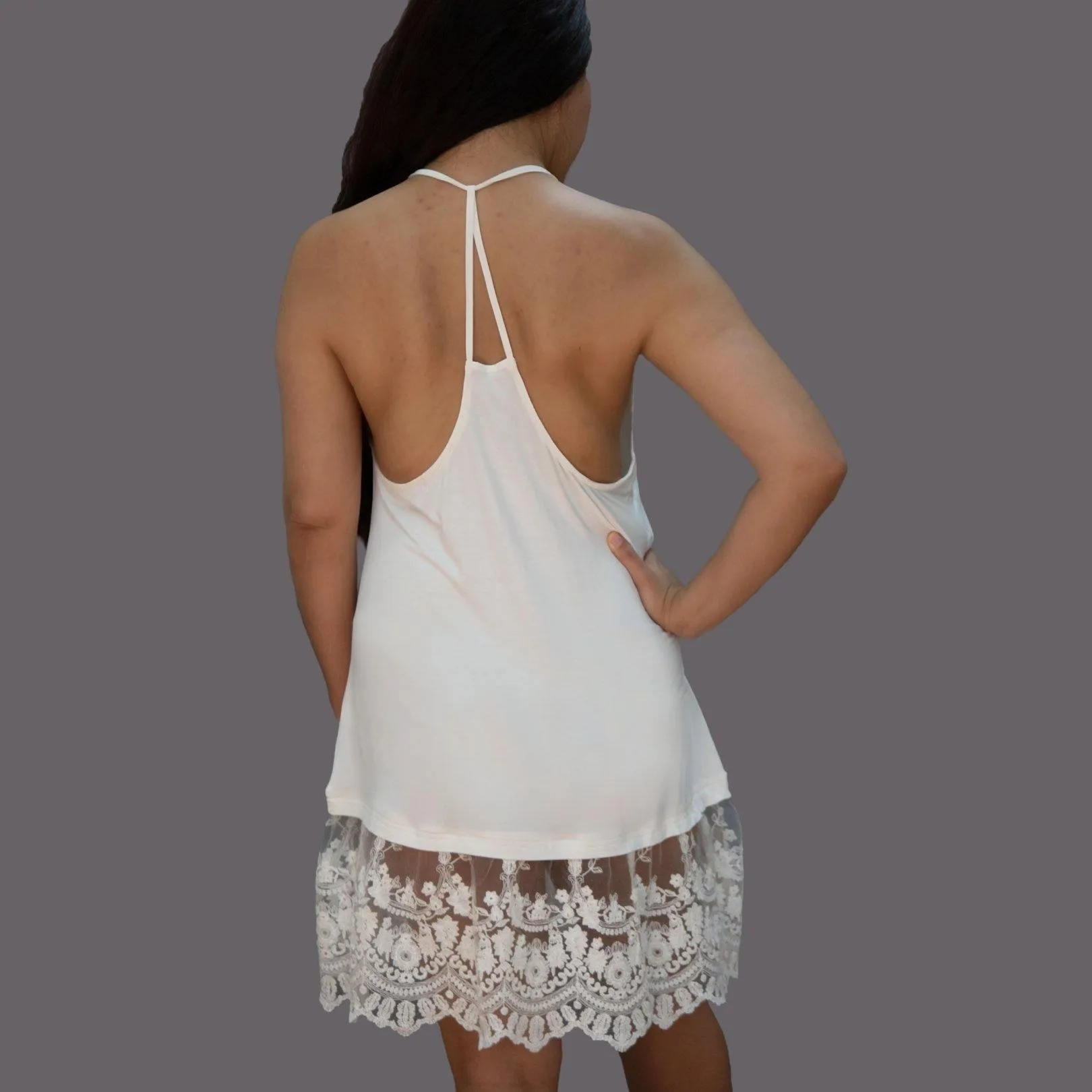 Black Lace Dress Extender - T Back - Slip Dress