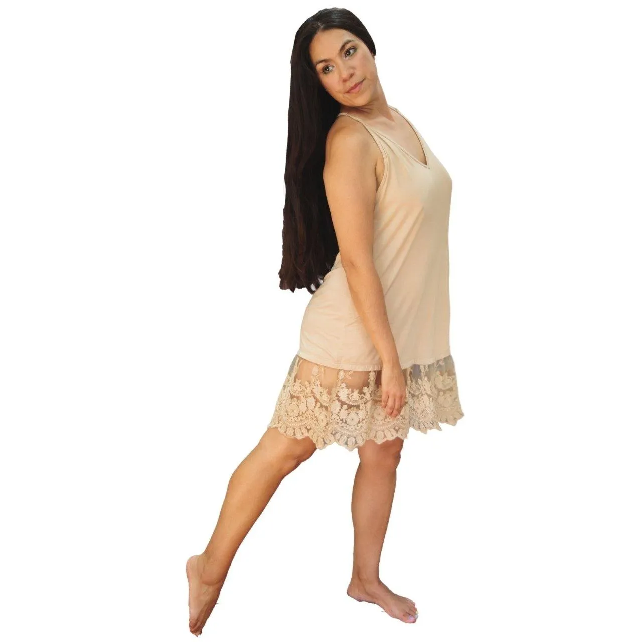 Black Lace Dress Extender - T Back - Slip Dress