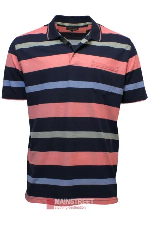 Blue Horizon Pique Striped Polo