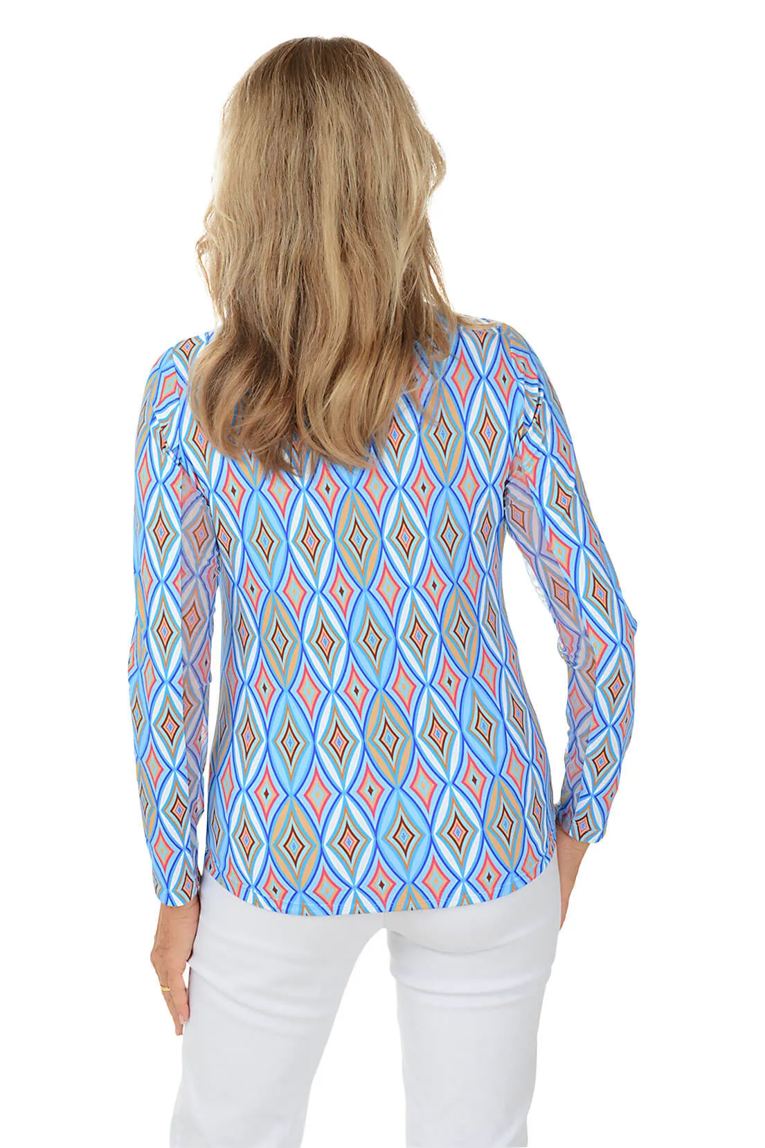 Blue Romina Diamond UPF50  Sun Shirt