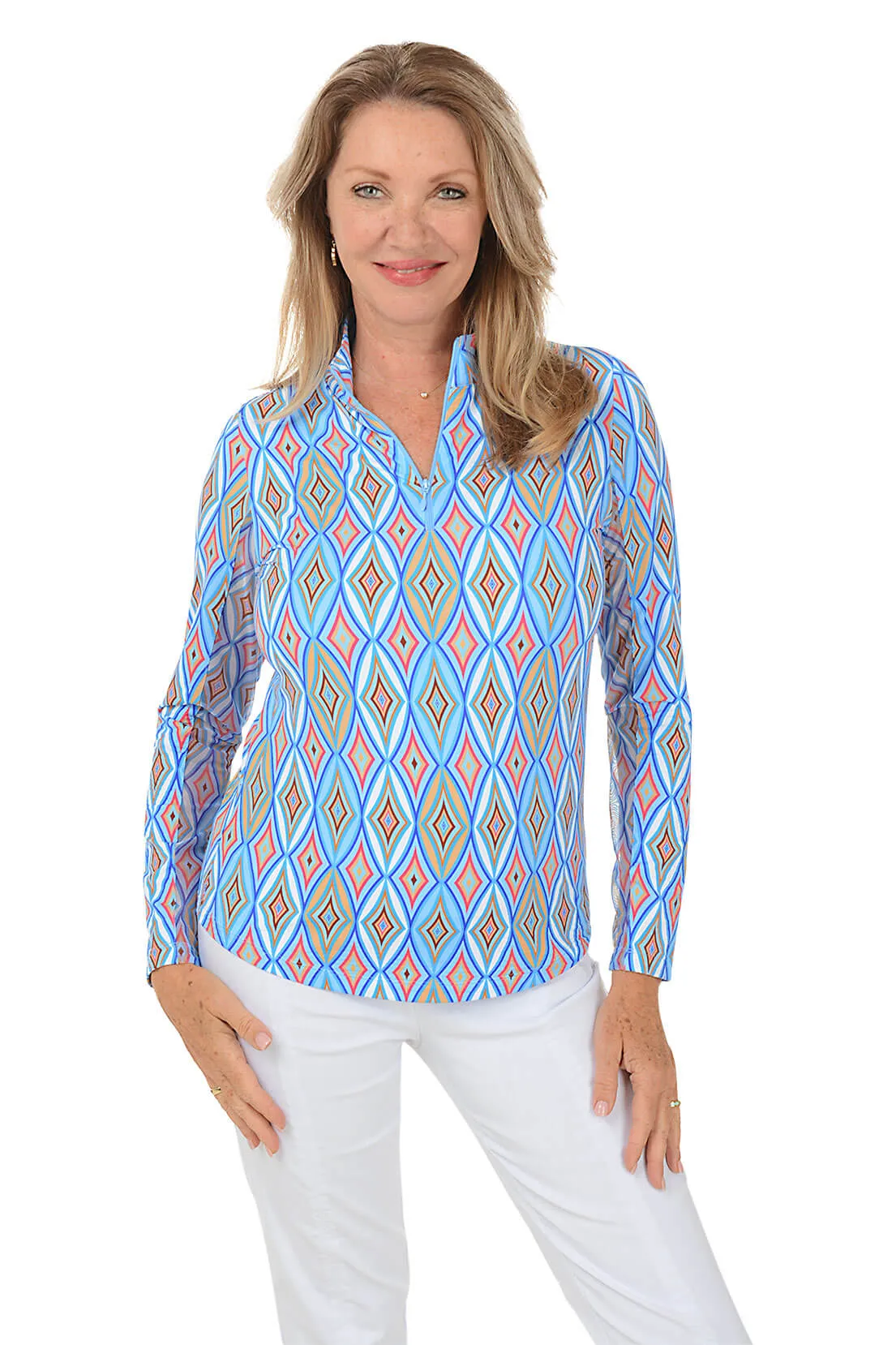 Blue Romina Diamond UPF50  Sun Shirt