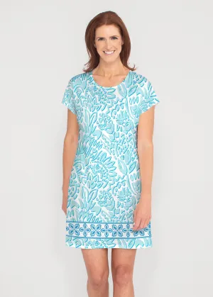 Bohemian Summer (8072) ~ French Terry Short Sleeve Crew Dress