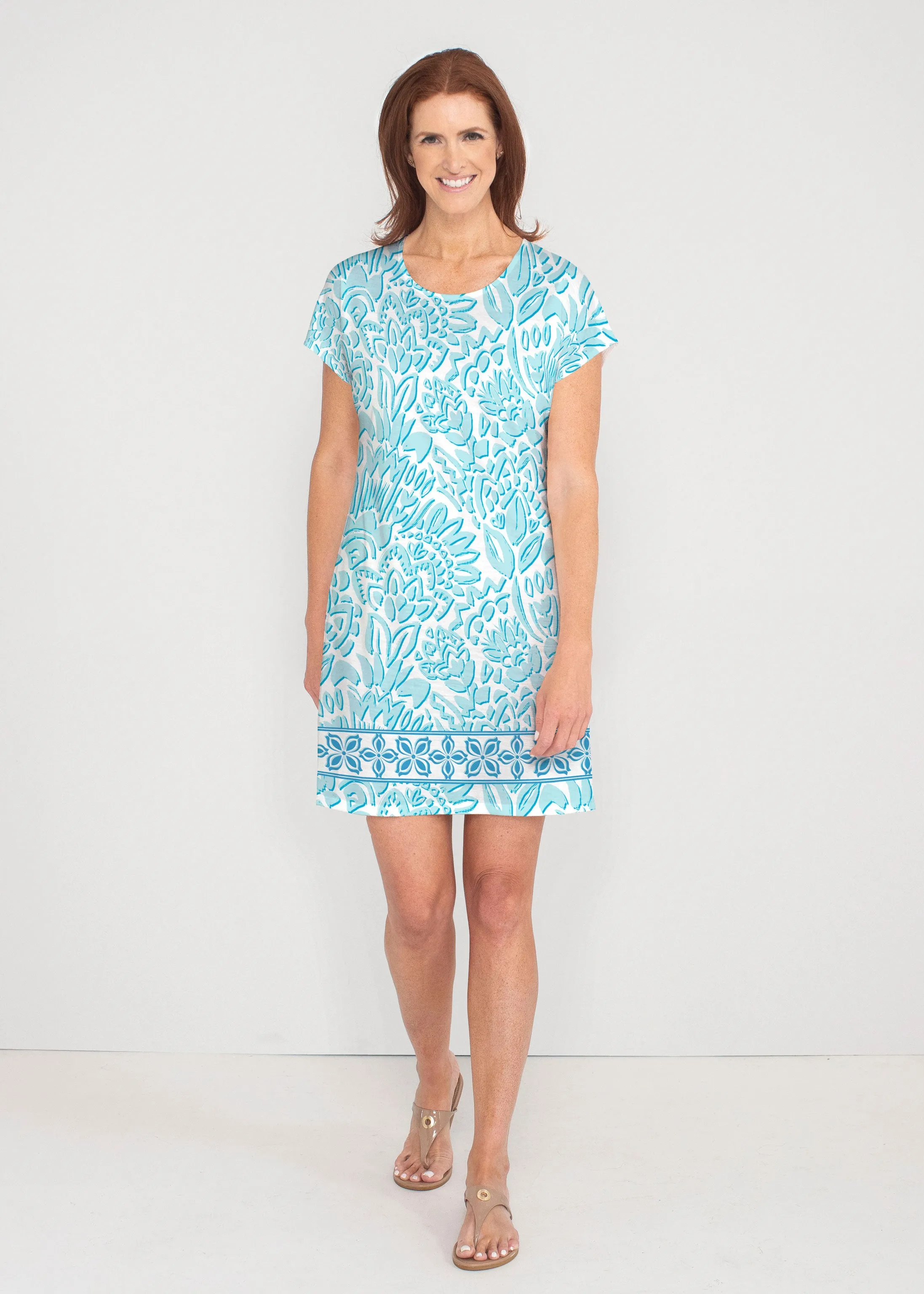 Bohemian Summer (8072) ~ French Terry Short Sleeve Crew Dress