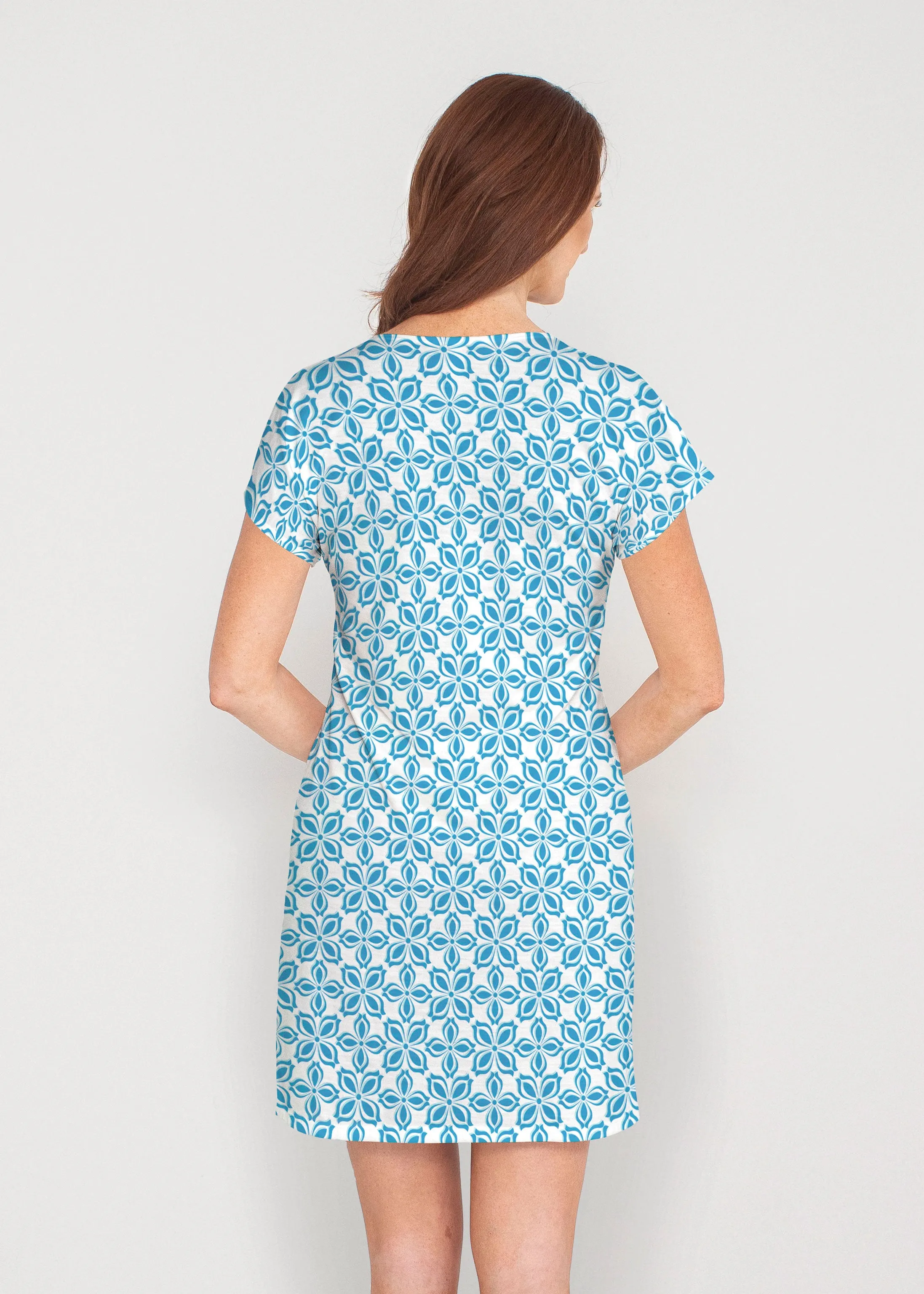 Bohemian Summer (8072) ~ French Terry Short Sleeve Crew Dress