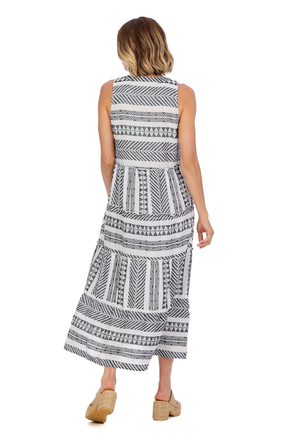Burke Jacquard Midi Dress - Black by Mud Pie