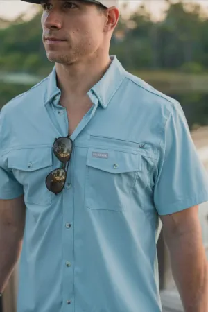 Burlebo Dusty Blue Performance Fishing Shirt