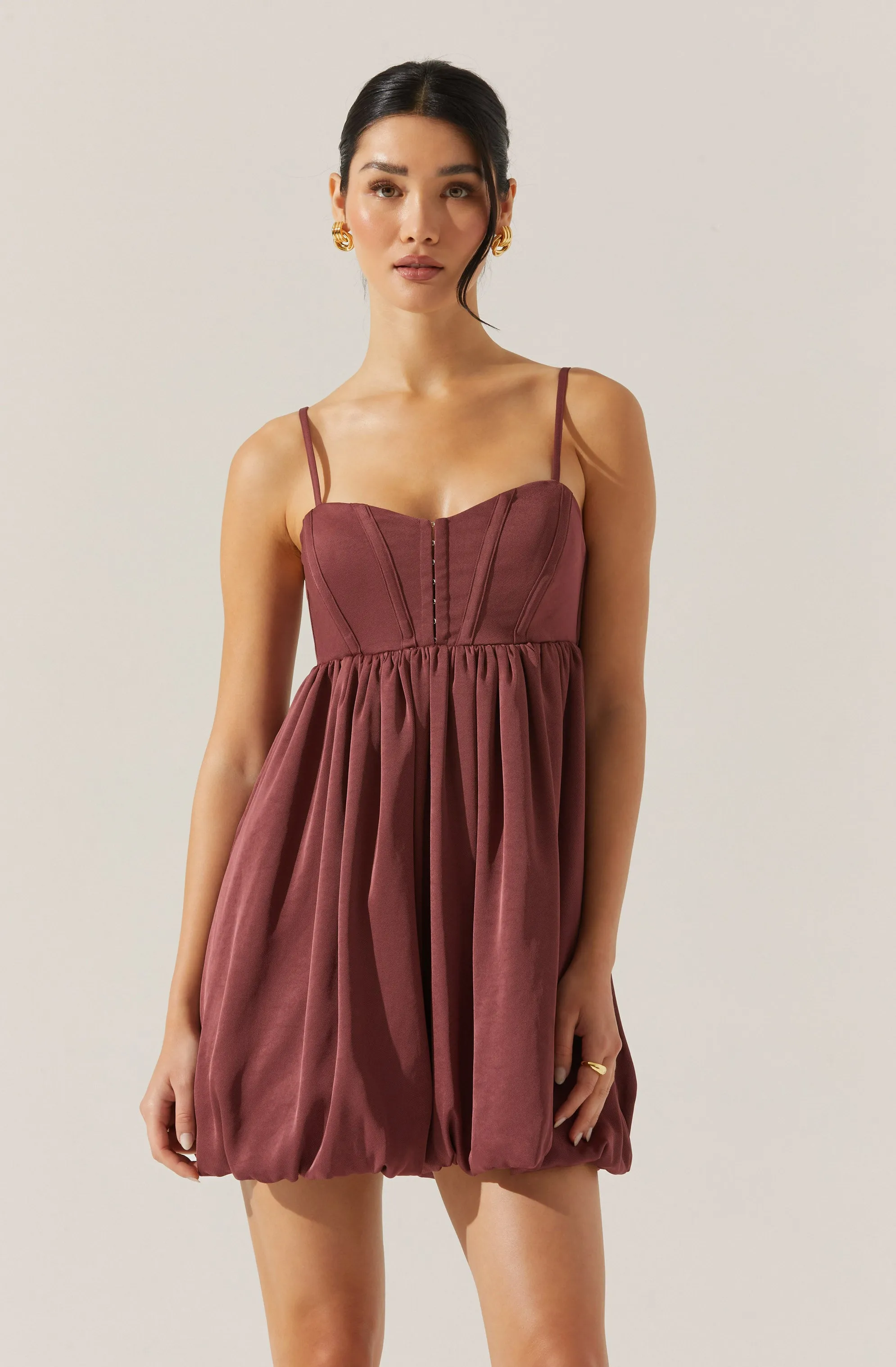 Bustier Bubble Hem Mini Dress