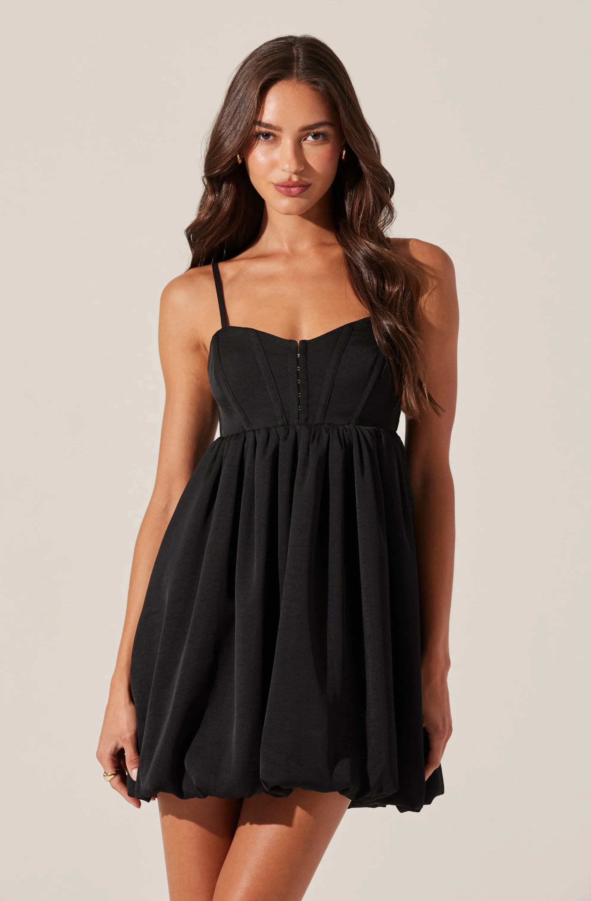 Bustier Bubble Hem Mini Dress